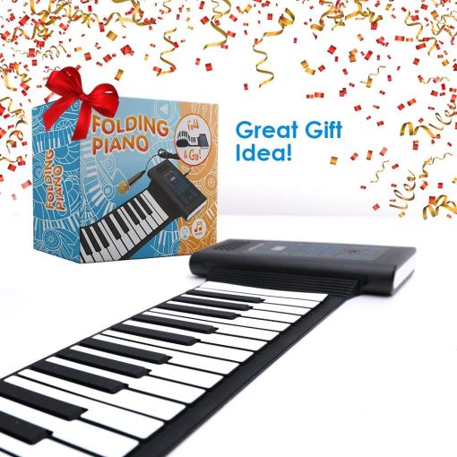 Teclado de Piano Plegable Portatil con Pedal | 61 Teclas | Regalos Musicales para Mujeres Hombres Ninas Ninos | Set de Regalo de Juguetes Educativos | Piano Digital para Principiantes - Imagen 7