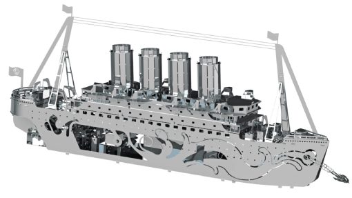 Modelo de Titanic perdido en el mar a escala de acero inoxidable Time 3D de METAL-TIME | Creaciones hechas a mano con tecnologia patentada | Decoracion unica coleccionable | Set de construccion DIY Puzzles - Imagen 7