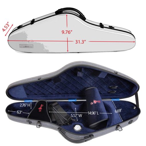 Estuche Aileen CSV-F18 para Violin 4/4 de Tamaño Completo de Lujo con Higrometro Suspension, Morado - Imagen 7