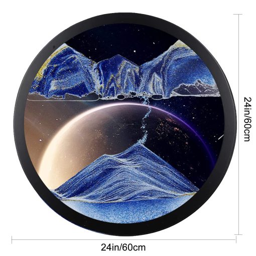 Decoracion de Arte de Arena en Movimiento de 24'', Pintura de Arena en 3D Giratoria 360? Montada en la Pared de Artesania de Vidrio 3D Mar Profundo Decoracion Relajante de Arte de Arena Liquida en Movimiento Regalo para el Hogar Oficina - Imagen 2