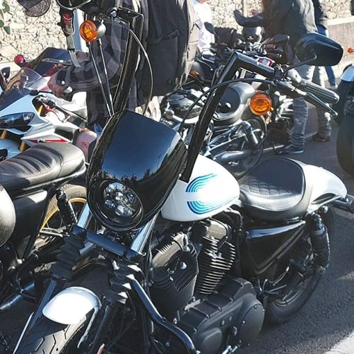 Manillar de 14" para Ape Hangers 1.5 pulgadas Fat Monkey Bar Negro Compatible con Harley Softail Dyna Sportster XL 883 1200 y modelos Road King 1994-2022 y Road Glide 1998-2013 - Imagen 7