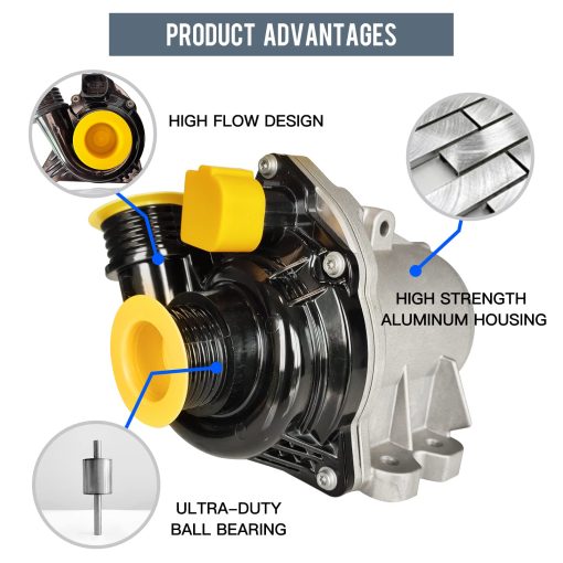Bomba de Agua del Motor Electrico GOCPB Compatible con BMW Z4 640i 740i E84 E70 E90 Reemplaza# 11517632426 A2C53326031 941504E 41504E 7632426 11517586928 11517586929 (N54/N55) - Imagen 5