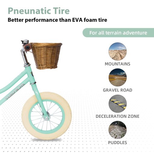Bicicleta de Equilibrio para Ninos ACEGER 12" con Canasta, sin Pedales Bicicleta Infantil para Aprender a Equilibrarse y Fortalecer Piernas, Marco Duradero y Asiento Ajustable sin Herramientas, Regalo para Ninos de 2-5 Anos - Imagen 5
