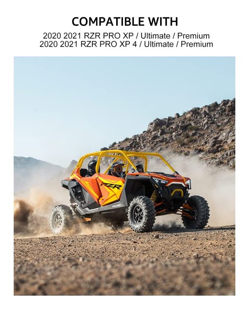 Parabrisas medio, A & UTV PRO Parabrisas delantero de poliuretano transparente con revestimiento duro compatible con Polaris RZR PRO XP 2020-2024, RZR Turbo R 2022-2024, Repalce OEM #2884966, 2 plazas - Imagen 6