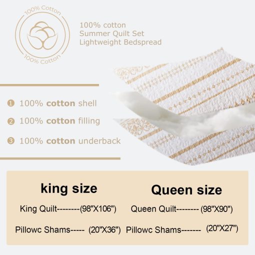 Juego de Edredon Queen Size LORRIARD - Juego de Edredon Queen de Algodon 100% Juego de Edredon Boho Queen Size Ligero Juego de Ropa de Cama Queen Bohemio Colchas Queen, 3 Piezas - Imagen 5