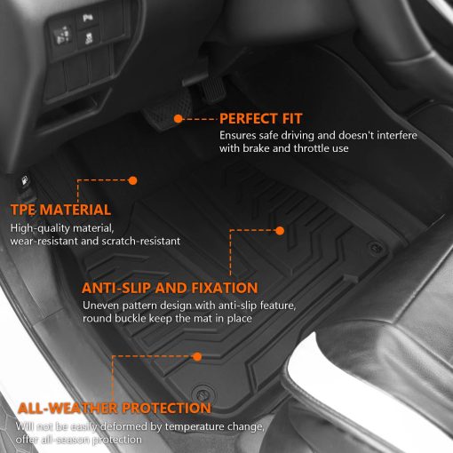 Tapete de maletero powoq Compatible con Honda CRV 2017-2022 Alfombra de maletero Alfombra de respaldo Reemplazo para Accesorios Honda CR-V 2017-2022 (Compatible con modelo hibrido 2017-2022, Alfombras para respaldo trasero + Tapete para maletero trasero + Alfombras para suelo) - Imagen 6
