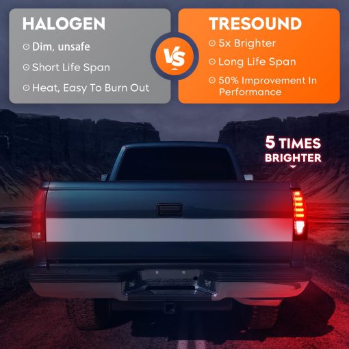 Tresound Luz Trasera LED para Chevy Colorado 2004-2012, GMC Canyon 2004-2012 Ensamble de Luz Trasera con Carcasa Cromada Lente Ahumado - Imagen 3