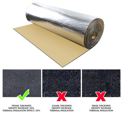 Aislante termico y amortiguador de sonido para automoviles Sonoreboom 3/8'' de grosor - 78'' x 39'' Reduccion de ruido aislante para automoviles con adhesivo trasero - Imagen 7