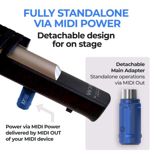 CME WIDI Master Blue - Edicion Limitada - Adaptador Bluetooth MIDI Premium a traves de MIDI DIN de 5 clavijas - Latencia ultra baja de 3 ms - MIDI inalambrico avanzado para Sintetizador EWI Keytar Pedalera Piano Digital - Imagen 3