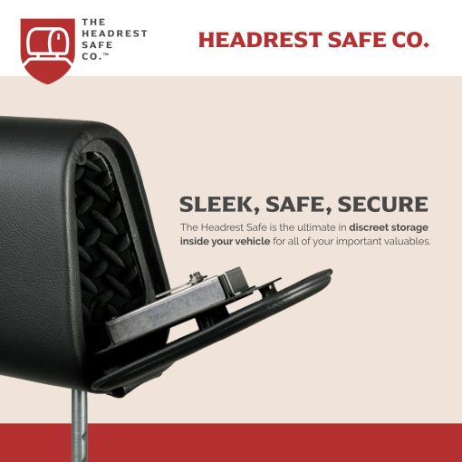 SET DE CABECERA SEGURO - Cabecera del Asiento del Pasajero con Caja de Seguridad + Cabecera del Asiento del Conductor (sin Caja de Seguridad) - Piel Sintetica Negra - Imagen 3