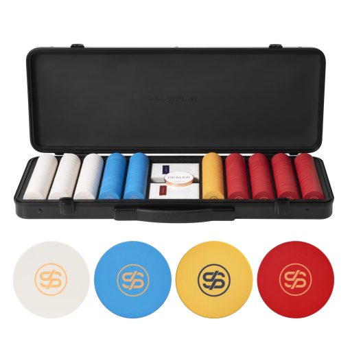 Set de Fichas de Poker de Ceramica SLOWPLAY Godel para Texas Hold'em, 500 PCS [Fichas en Blanco], 43mm y 12g Cada Una | Incluye un Maletin de Fichas de Alta Gama con una Cubierta Extra Duradera de Policarbonato Aleman