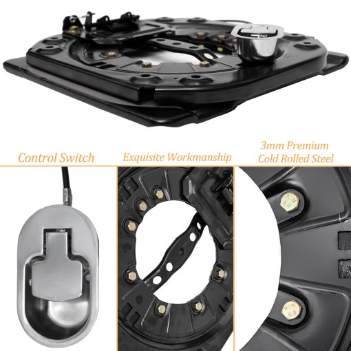 Base giratoria de asiento de alta resistencia HWHongRV con interruptor de control, base giratoria de asiento de chapa de acero de 3.0 mm 360 grados para RV Van Camper Barco Camion Autobus - Imagen 4