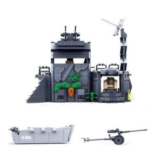 Set de Construccion de Bloques Militar General Jim - Muralla Atlantica Alemana Playa de Normandia Dia D Modelo de Bloques de Construccion Ideal Regalo para Entusiastas de la Historia, Adolescentes y Adultos - Imagen 5