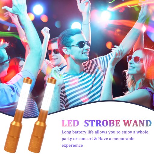 4 Piezas Varita Estroboscopica LED Botella Servicio Sparklers Luz Botella Luz Portatil para Clubes Nocturnos Bodas Fiestas Suministros (Dorado) - Imagen 4