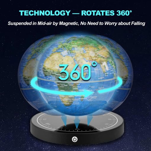 Globo Flotante, Globo Magnetico Levitante con Luz LED, Globo Geografico Giratorio de 360? para Decoracion de Hogar y Oficina, Regalo Tecnologico Genial para Ninos, Maestros, Esposo, Colega.. - Imagen 2