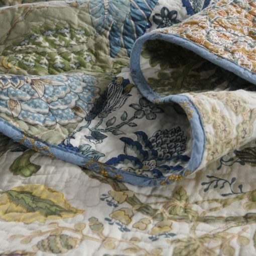 Camandy Colcha de Algodon Juego de Ropa de Cama 3 Piezas Reversible Edredon Conforter Paisley Floral Patchwork Verde Salvia, Tamano King - Imagen 8