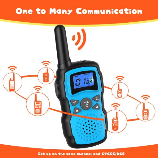 Walkie Talkies para Ninos Recargables de Largo Alcance, Regalo de Navidad Cumpleanos para Ninos Ninas de 4 5 6 7 8 9 10 Anos, Equipo de Camping Senderismo Juegos Juguetes con linterna, VOX, Facil de Usar, Paquete de 4 - Imagen 9