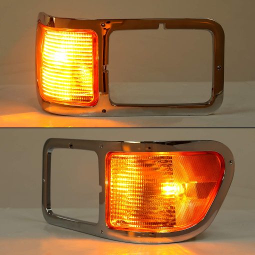 Par de Faros Delanteros Compatible Con 2000-2015 FORD F650 / F750 Bisel de Faro Luz de Senal de Esquina Izquierda Derecha de Repuesto para #YC3Z13201AA YC3Z13200AA - Imagen 7