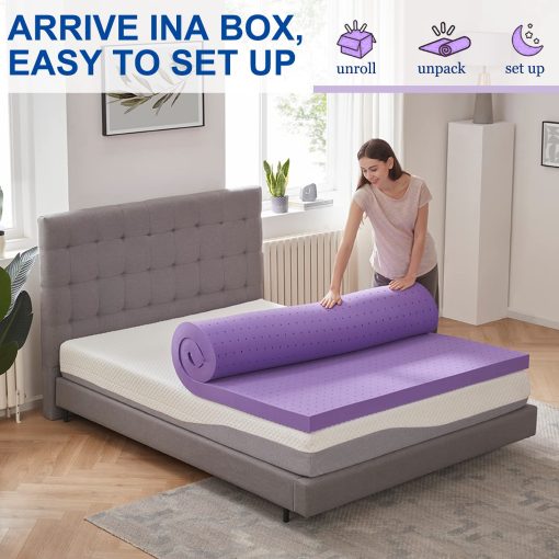 SINWEEK Colchon Superior de Espuma viscoelastica de Gel de 4 Pulgadas, Suave y Ventilado, Almohadilla de Colchon, Tamano Twin XL, Certificado por CertiPUR-US - Imagen 6