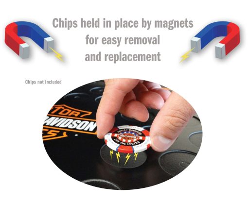 Porta Fichas de Poker Coleccionable Harley-Davidson Bar & Shield con Marco Magnetico 48 Piezas - Imagen 3