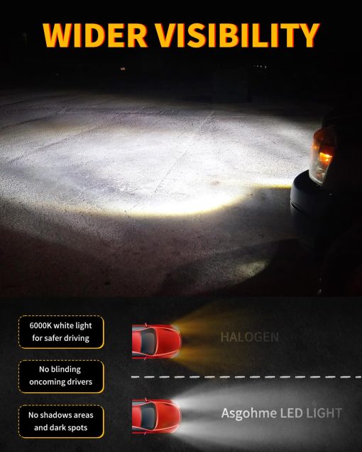 Kit de ensamblaje de luces antiniebla LED blancas Asgohme compatible con Toyota 2005-2011 Tacoma, 2004-2006 Solara, 2008-2015 Sequoia, 2007-2013 Tundra, paquete de 2 - Imagen 4
