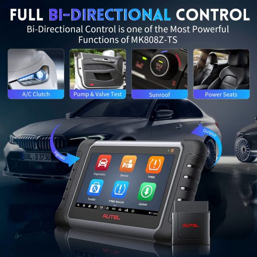 Autel Scanner MaxiCOM MK808Z-TS: Herramienta TPMS Bidireccional Basada en Android 11, Actualizada de MK808TS/MK808BT/TS608Pro con Prueba Activa, 28+ Servicios, Diagnostico de Todos los Sistemas por Bluetooth, Programa de Sensor/Reaprendizaje - Imagen 6