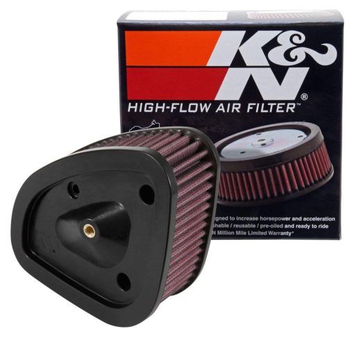 Filtro de aire del motor K&N: Alto rendimiento, Filtro de aire para deportes de motor: Compatible con HARLEY DAVIDSON 2017-2019 (Road King, Electra Glide, Ultra, Classic, Tri Glide, Limited, Low y otros modelos seleccionados) HD-1717