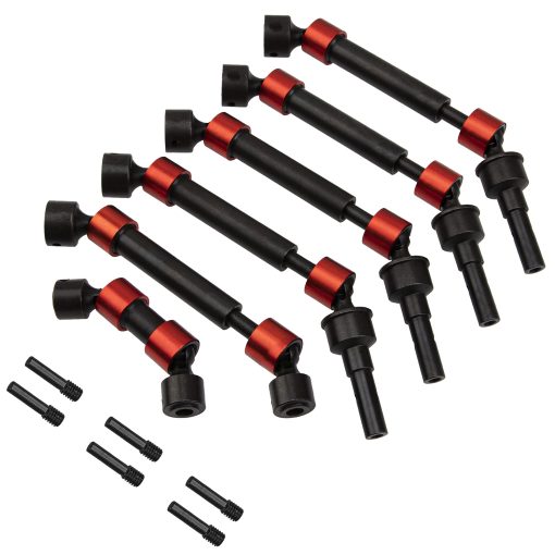 6Pcs Vgoohobby Eje de Transmision de CVD de Acero Duro Frontal Trasero Piezas de Actualizacion Compatible con Traxxas E-Revo 2.0 VXL 86086-4 1/10 Coche RC (Rojo)