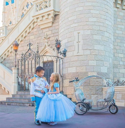 Disfraz de Cenicienta para ninas Vestido de Cenicienta Vestidos de Princesa para ninas Fiesta de Halloween Cosplay con Manga Corta 2-11T - Imagen 6