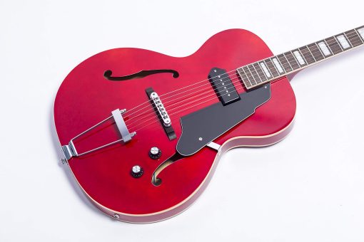 Guitarra Electrica Jazz GROTE Cuerpo Hueco Hardware Cromado Pastilla P90 (ROJA) - Imagen 5