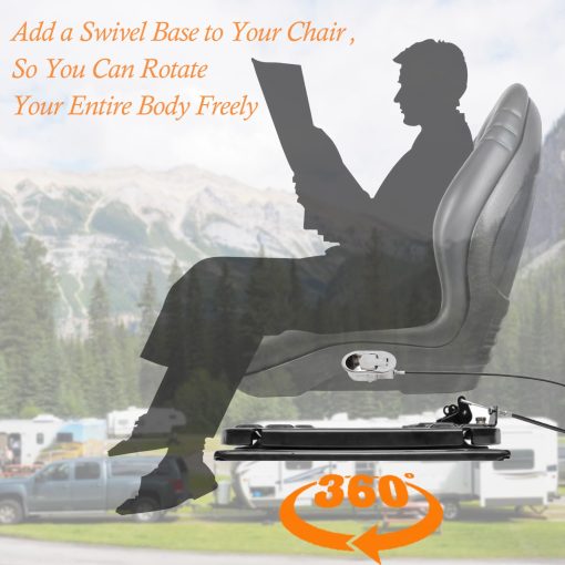 Base giratoria de asiento de alta resistencia HWHongRV con interruptor de control, base giratoria de asiento de chapa de acero de 3.0 mm 360 grados para RV Van Camper Barco Camion Autobus - Imagen 2