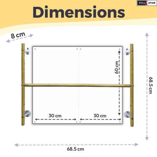 Set de Espejo de Coordinacion Montessori - Barra de Traccion y Espejo para Bebes, Ninos Pequenos | Desarrolla Habilidades Motoras Auto-Exploracion | Incluye Hardware | Espejo de Acrilico de Seguridad de Plexiglas y Barra de Acero Recubierta de Polvo - Imagen 4