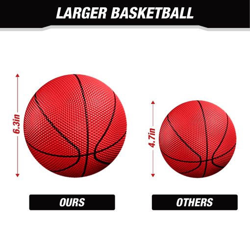 Juego de Baloncesto de 2 Jugadores HYES, Canasta de Baloncesto Doble sobre Puerta Mini con Puntaje y LED, Regalos de Baloncesto para Ninos Ninas Adultos, Adecuado para Dormitorio/Oficina/Exterior/Piscina, Negro - Imagen 5