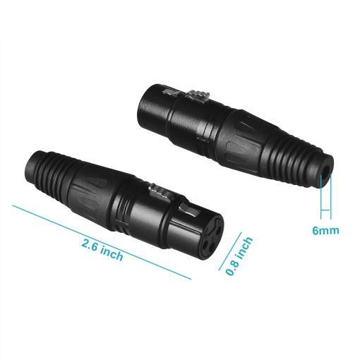 Conector Hembra de Cable de Microfono XLR de 3 Pines DMX, Paquete de 20 Unidades de eoere - Imagen 2