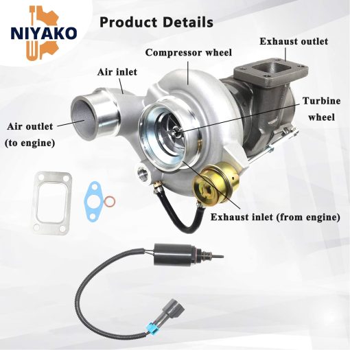 Reemplazo de Turbo Turbo Niyako # HE351CW HY35W 5143256AA 4036835 4043600 Ajuste 2004-2009 Ram 2500 3500 ISB 5.9L - Imagen 5