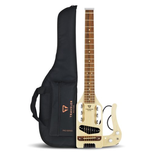 Guitarra Acustica Electrica Traveler Pro-Series de Arce | Guitarra Electrica Acustica Portatil de Escala Completa 24,75" | Guitarra de Viaje con Conector de Salida | Guitarra sin Cabeza con Funda Personalizada