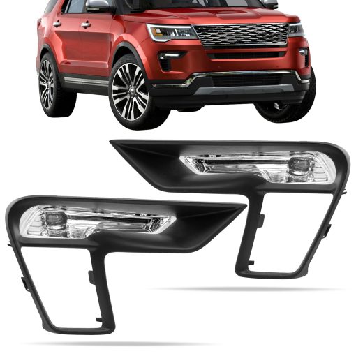 Luces LED para Niebla DLAA para Ford Explorer 2018 2019 Juego de Luces de Niebla Delanteras con Cables, Lente Clara - 1 Par