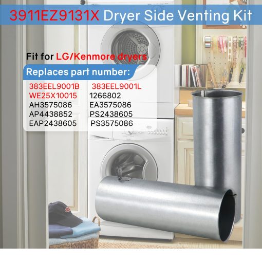 Kit de ventilacion de secadora actualizado 3911EZ9131X compatible con LG/Kenmore - reemplaza 1266802 AH3575086 EA3575086 PS3575086 - Imagen 3