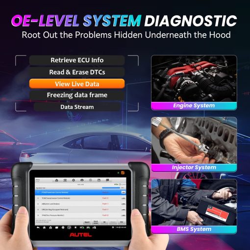 Autel Scanner MaxiPRO MP808Z-TS con MV108 de 60$, Herramienta de escaneo de control bidireccional basada en Android 11, Actualizado en 2024 de MP808TS/MP808BT, Codificacion de ECU, TPMS Completo, Herramienta de diagnostico de todos los sistemas - Imagen 7