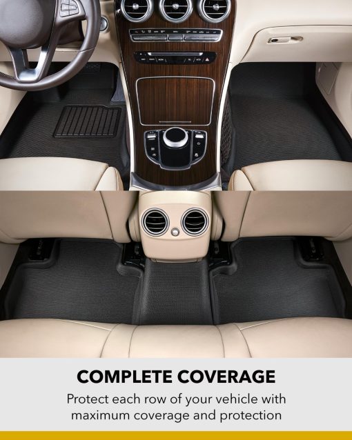 Tapetes para Piso Todo Clima 3D MAXpider para Volkswagen Atlas 2018-2020 Ajuste Personalizado, Serie Kagu (1ra Fila, Gris) - Imagen 2
