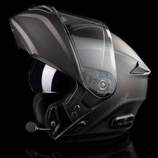 Casco de moto modular Bluetooth Sena Outrush R con sistema de intercomunicacion (Negro Mate, Extra Grande), Descatalogado - Imagen 2