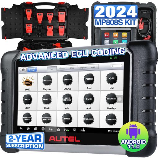 Autel MaxiPRO MP808S PRO Ver. c/ 11 Adaptadores OBD, Actualizacion Gratuita por 2 anos, Herramienta de Escaneo Bidireccional Avanzada para Codificacion de ECU 2024, Igual a MP900/ MS906S, Actualizacion de DS708 DS808 MP808 con mas de 30 Servicios, Compatible c/ MV108S