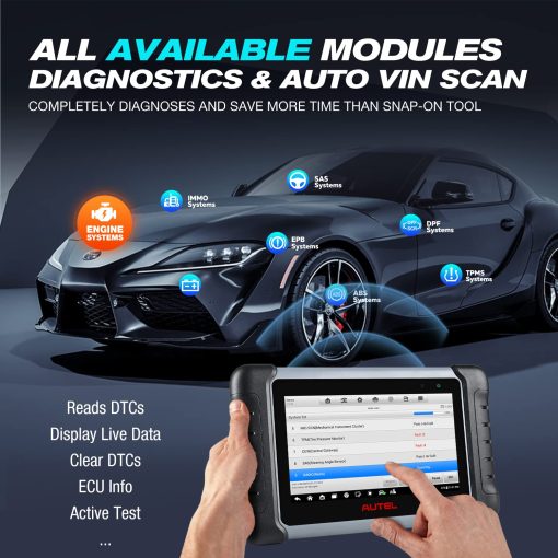 Autel MaxiPRO MP808S PRO Ver. c/ 11 Adaptadores OBD, Actualizacion Gratuita por 2 anos, Herramienta de Escaneo Bidireccional Avanzada para Codificacion de ECU 2024, Igual a MP900/ MS906S, Actualizacion de DS708 DS808 MP808 con mas de 30 Servicios, Compatible c/ MV108S - Imagen 8