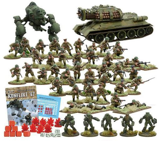 Warlord Games Konflict '47 Soviet Army Starter Set 1:56 Military Table Top Wargaming Plastic Model Kit 451510801