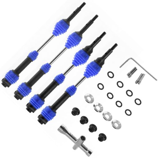 Eje de transmision mejorado de acero 40Cr delantero y trasero para RC 1/10 Traxxas Slash 4x4 Rustler VXL 4X4 Stampede VXL 4X4 Piezas de actualizacion (Azul Oscuro) - Imagen 3