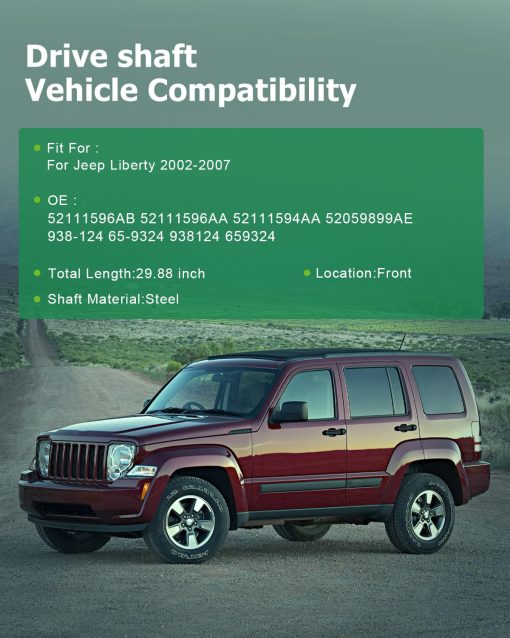 SCITOO Eje de Transmision delantero Compatible con Jeep Liberty 2002-2007 / Grand Cherokee 1998-2005 - Imagen 2