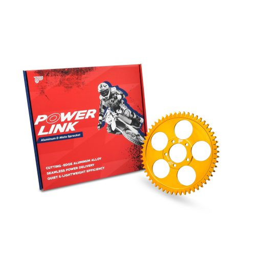 PIVOTRAX-Power Link Sprocket (Surron-Lightbee-58 Dientes, Oro)
