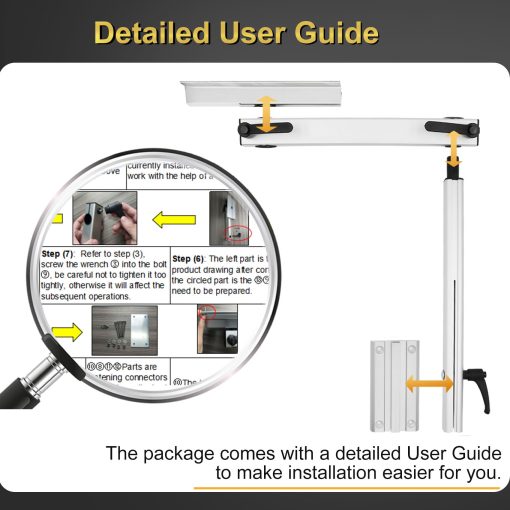 Pata de Mesa Desmontable Virego para Accesorios de RV, Pata de Mesa de Ordenador Portatil de Aleacion de Aluminio con Rotacion de 360 Grados, Pata de Mesa Ajustable en Altura para Caravanas, Autocaravanas, Yates, Facil de Instalar - Imagen 5