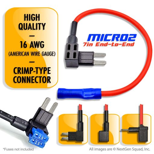BioFuse 12V Micro2 Juego de 50 Fusibles, Tapas y Portafusibles para Coche (Lote de 50 Adaptadores de Fusibles Micro 2 Automotrices) - Imagen 3