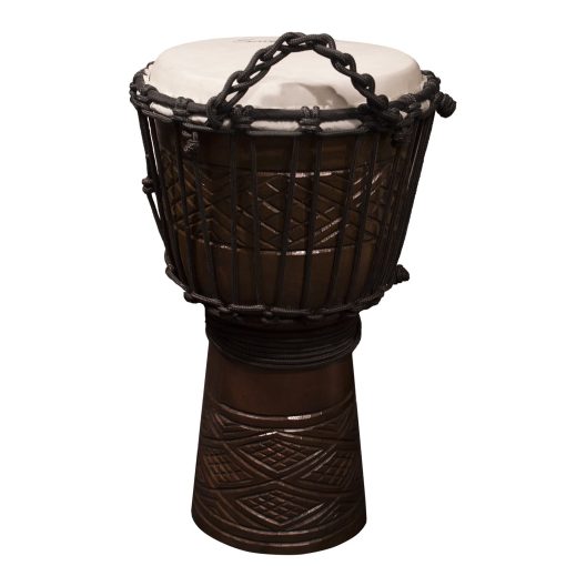 Djembe de Diseno Congo Tallado a Mano de la Serie Tribe Sawtooth de 8"